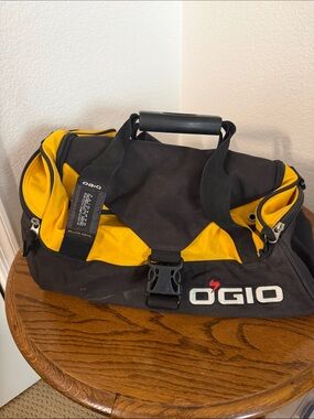 OGIO 35L Black and Yellow Duffel Bag with Logo